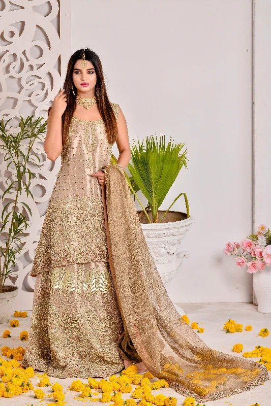Bridal Short Frock with Lehenga Dress Pakistani #BS752