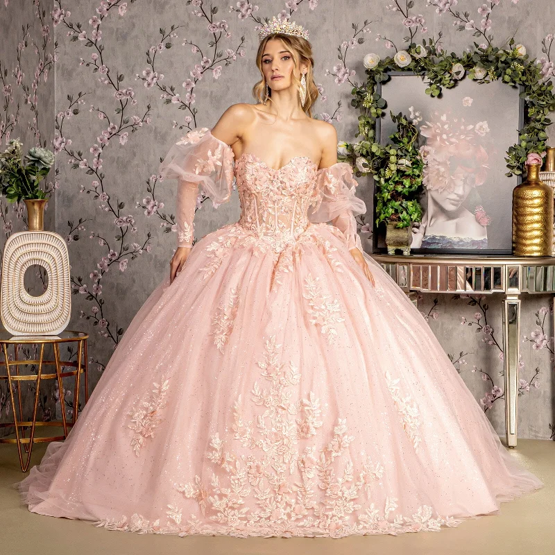 Long Quinceanera Dress Glitter Ball Gown