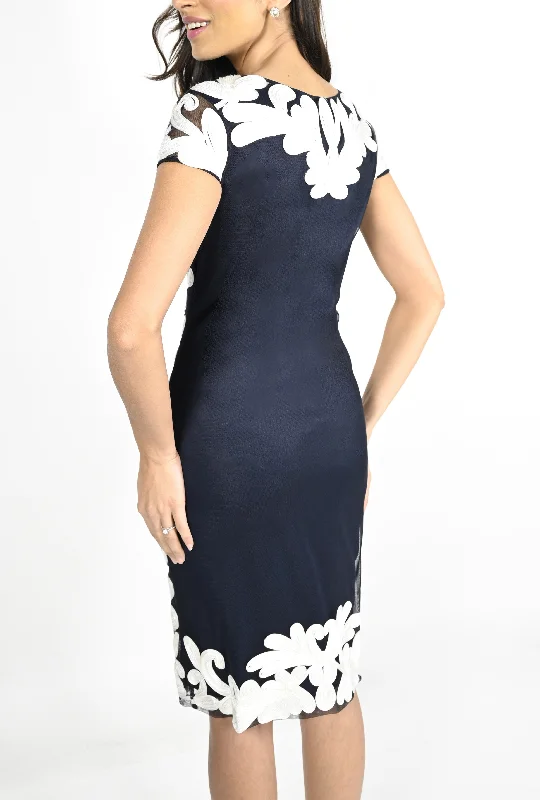 Frank Lyman - Navy/Off-White Dress Style 68109