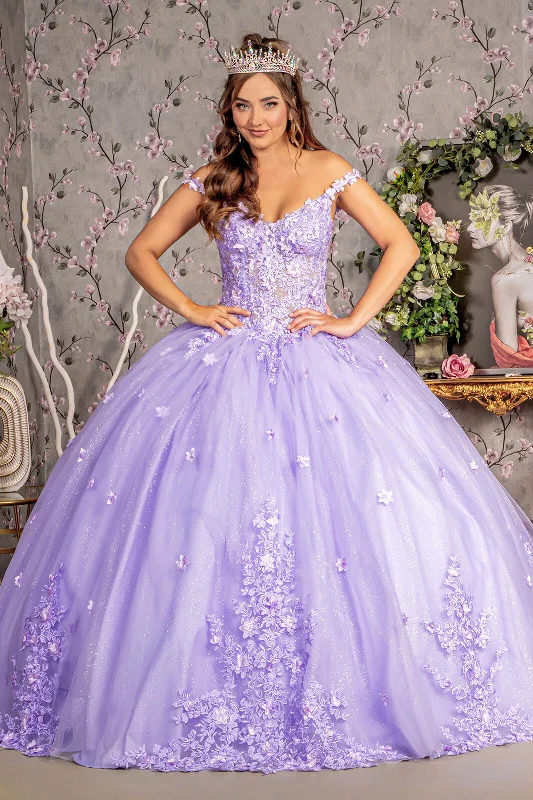 Long Ball Gown Glitter Quinceanera Dress