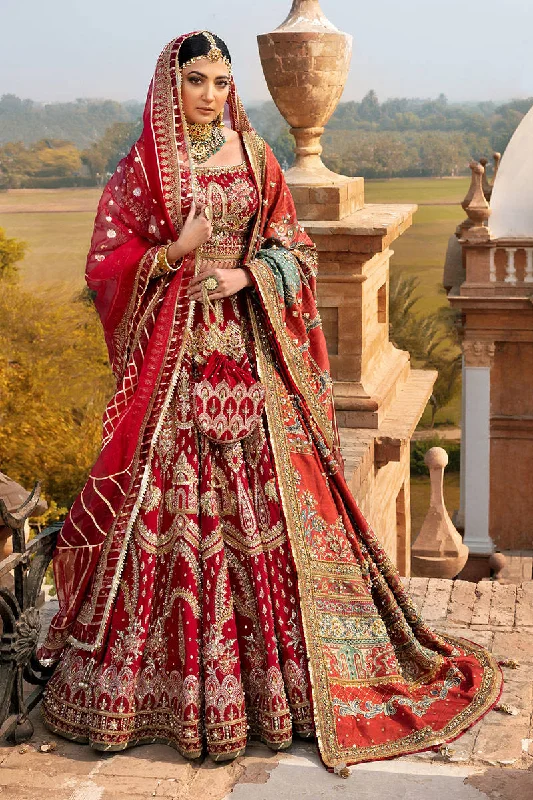 Latest Raw Silk Lehenga Choli Red Dress Bridal #BS769