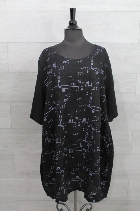 Made In Italy - Bricks Print Tunic Dress - FINAL SALE ITEM