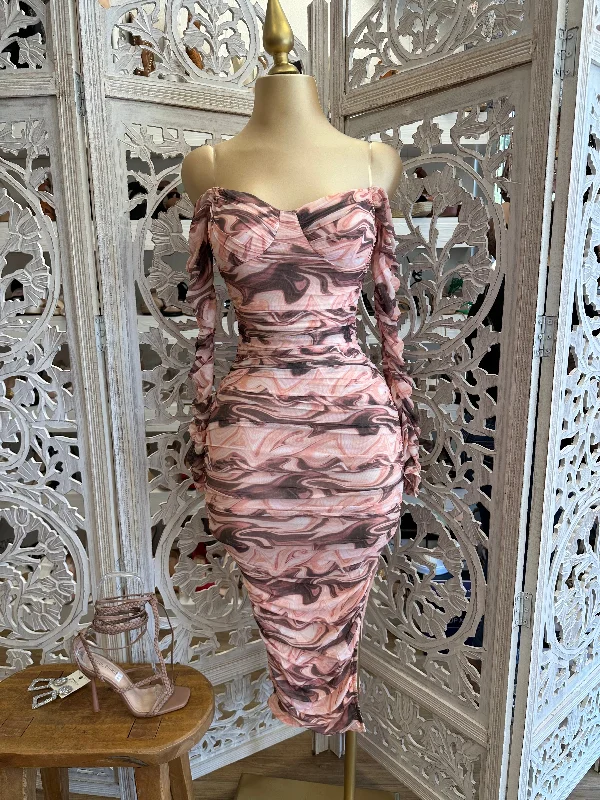 Off Shoulder Tie Dye Dress