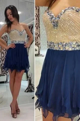 Hot-selling A-line Sweetheart Mini Sleeveless Chiffon Royal Blue Homecoming Dress with Beaded WK450 Hot-selling A-line Sweetheart Mini Sleeveless Chiffon Royal Blue Homecoming Dress with Beaded WK450