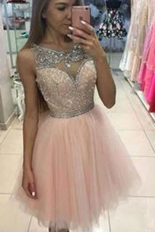 Tulle Short BeadS Cute Sleeveless Elegant Fashion Sexy Custom Made Homecoming Dresses WK436 Tulle Short BeadS Cute Sleeveless Elegant Fashion Sexy Custom Made Homecoming Dresses WK436