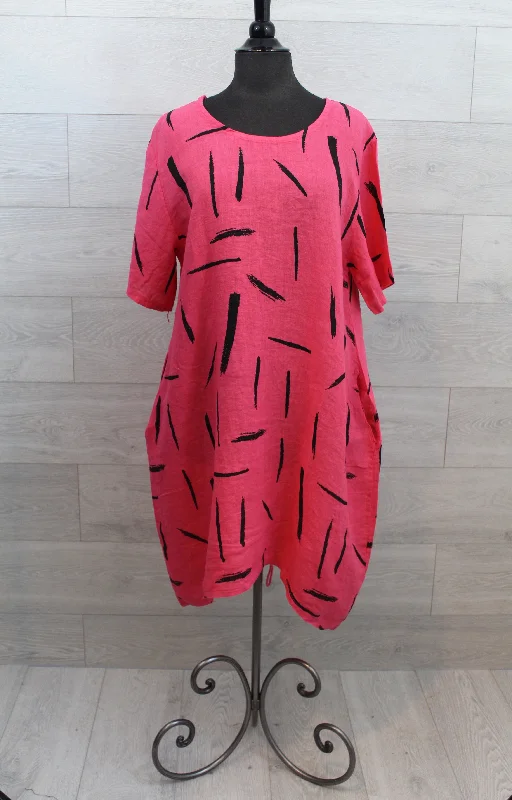 Made In Italy - Abstract Print s/s Dress - FINAL SALE ITEM
