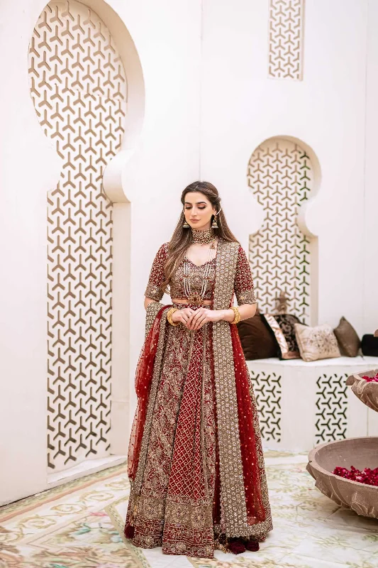 Latest Bridal Choli Lehenga Pakistani Red Dress #BS801