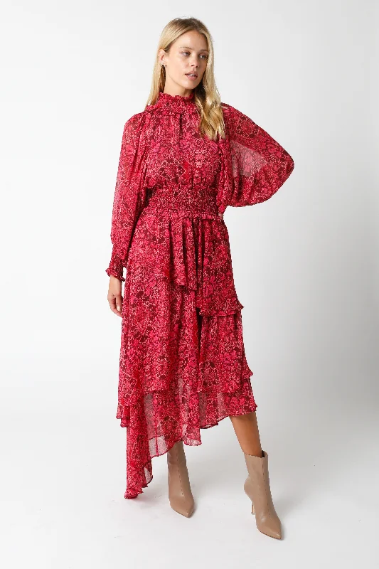 Belle Layered Maxi Dress Trendy Fit-and-Flare Maxi Dress