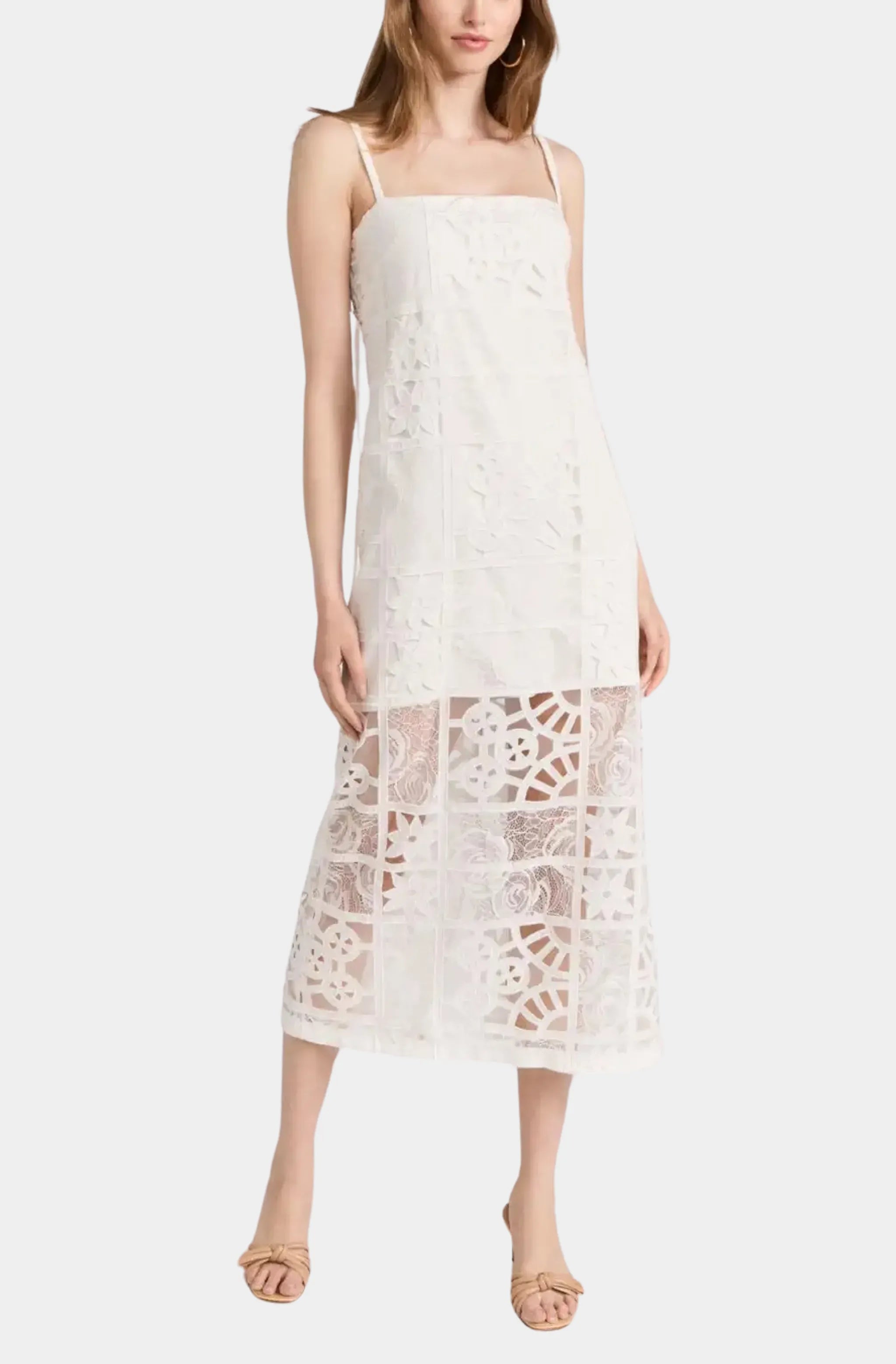 Bronze Lace Maxi Dress Classic V-Neck Maxi Dress