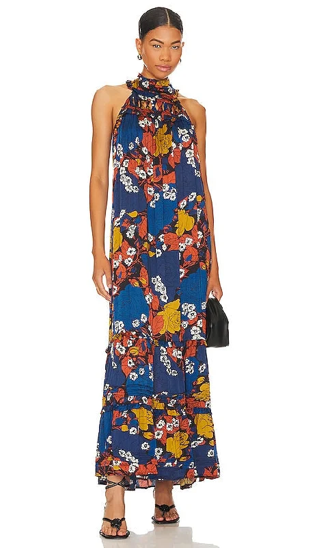 Cleobella Camille Maxi Dress in Blue Cozy Spaghetti Strap Maxi Dress