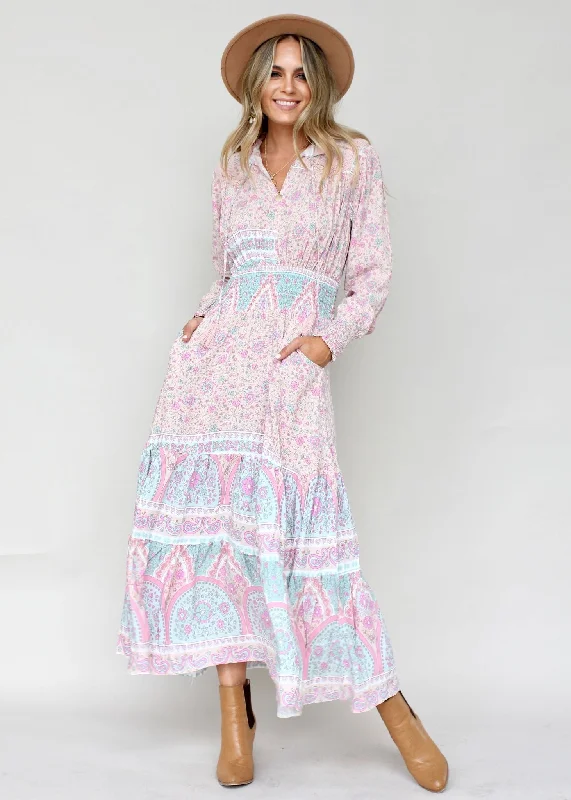 Dandelion Maxi Dress - Ophelia Trendy Fit-and-Flare Maxi Dress