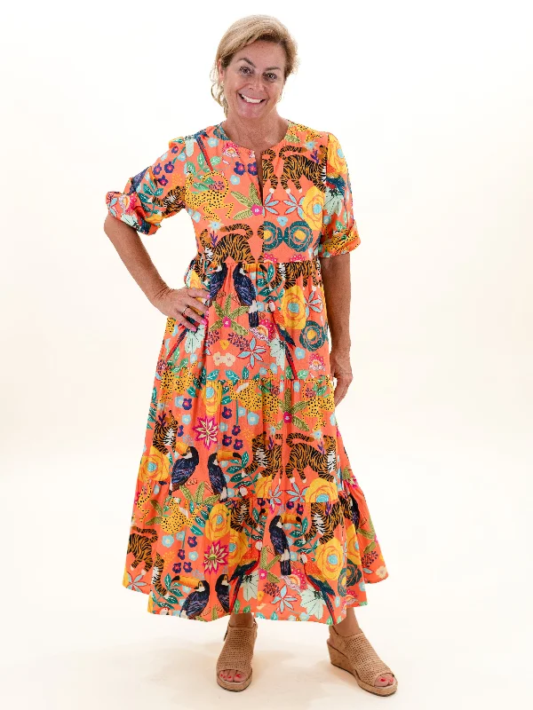 Ava Maxi Dress Tiger by Sohana Trendy Fit-and-Flare Maxi Dress