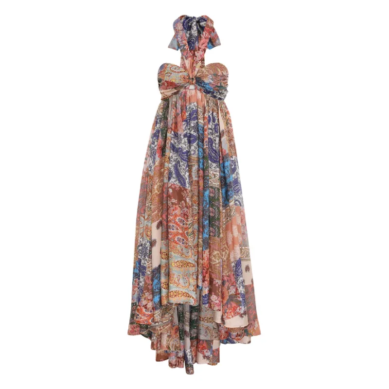 Devi Halter Maxi Dress Comfortable Satin Maxi Dress