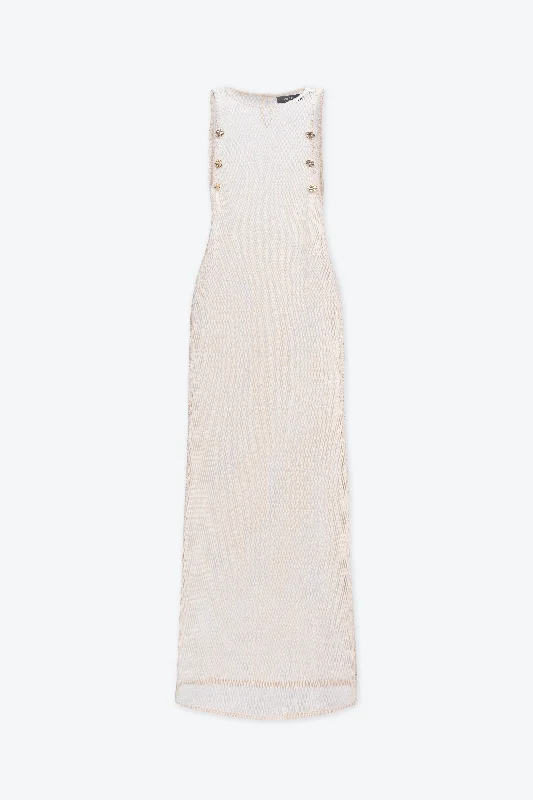 Isla Straight Slit Maxi Dress Elegant Maxi Dress with Pockets