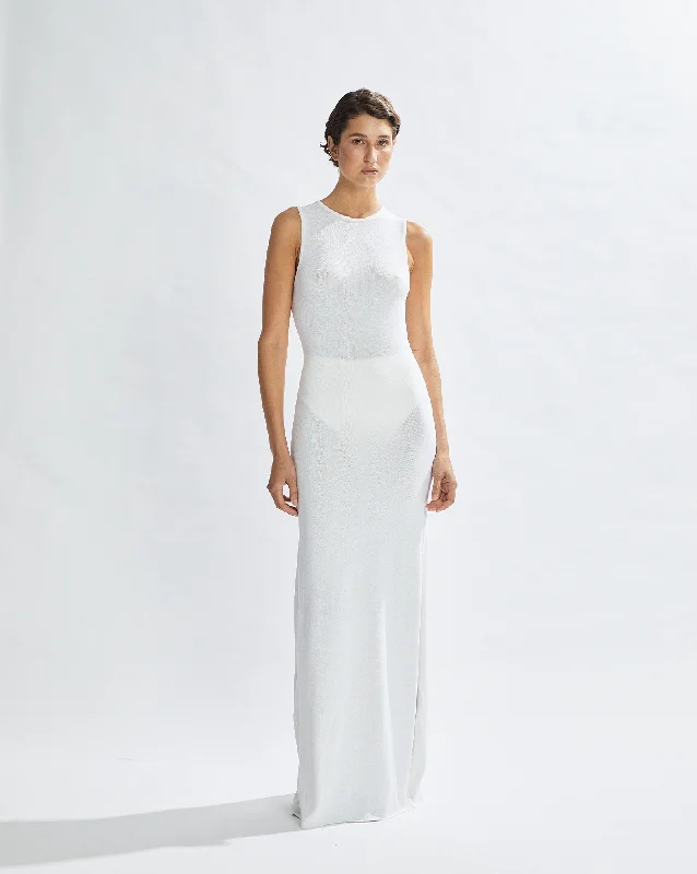 Jona Maxi Dress Ivory Fashionable Asymmetrical Maxi Dress