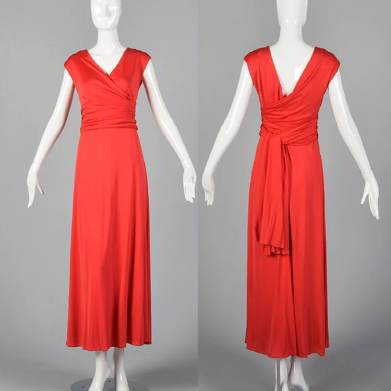 Large 1970s Grecian Maxi Dress Classic Black Maxi Dress