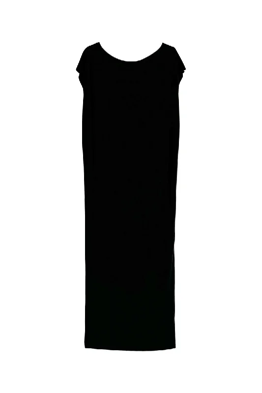 LASER T MAXI DRESS BLACK Elegant Maxi Dress with Lace