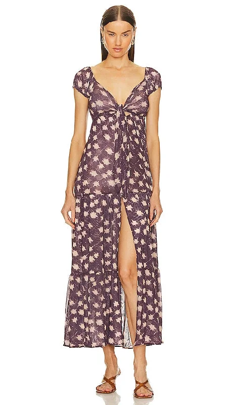 Maaji Limited Edition Dylan Maxi Dress in Purple Fashionable Printed Maxi Dress