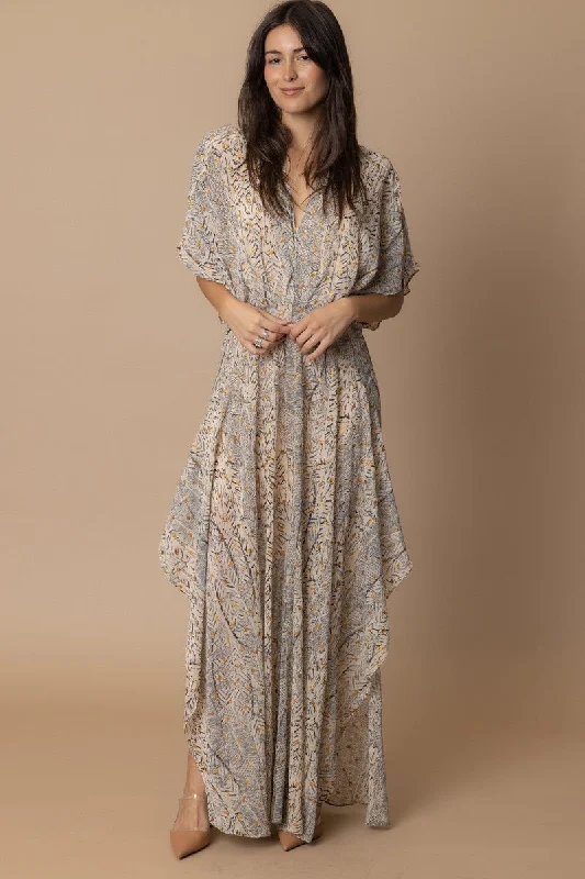Make It Happen Metallic Maxi Dress Trendy Floral Print Maxi Dress
