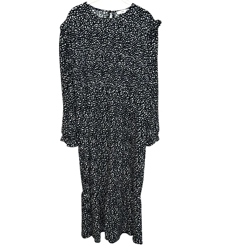 Mango MNG Black White Long Sleeve Maxi Dress Size 8 Fashionable Sleeveless Maxi Dress