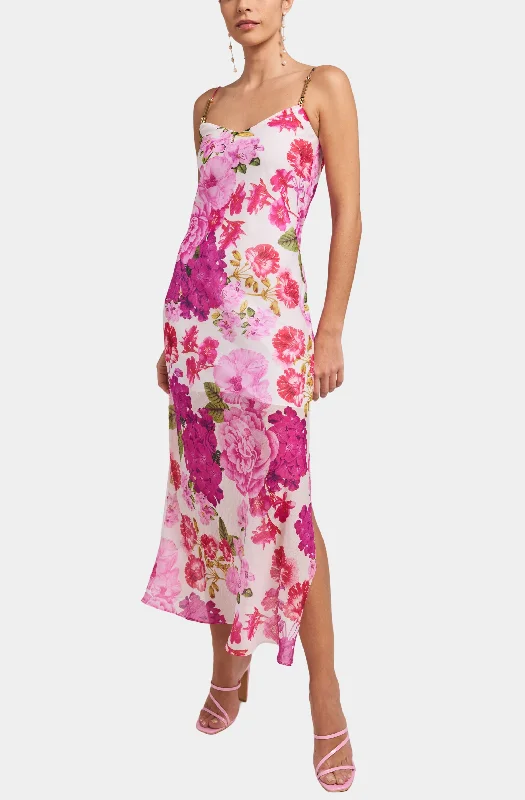 Marcella Floral Maxi Dress Comfortable Pleated Maxi Dress