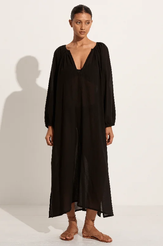 MIKOH Aniwa Maxi Dress - Black Elegant Lace Maxi Dress