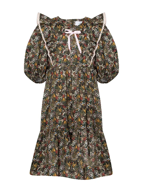 PAADE MODE "WINTER MEADOW" Cotton Maxi Dress in Flora Trendy A-Line Maxi Dress