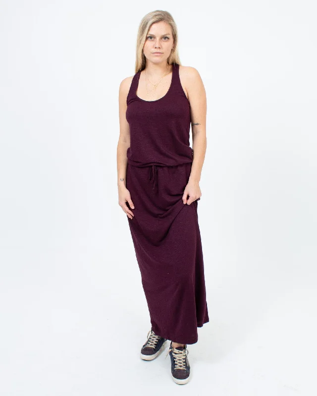 Purple Casual Maxi Dress Cozy Knitted Maxi Dress