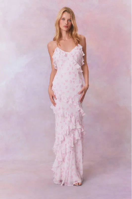 Rialto Fragrance Print Maxi Dress-STERLING DUSK Fashionable Layered Maxi Dress
