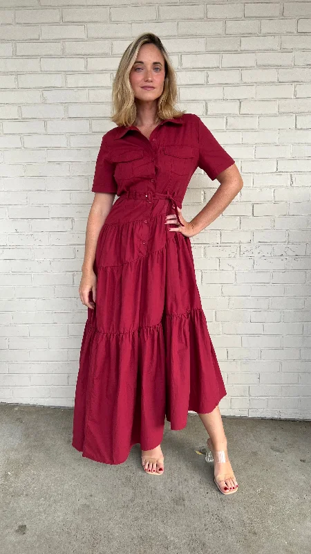 There For You Short Sleeve Maxi Dress Comfortable Maxi Dress with Belt