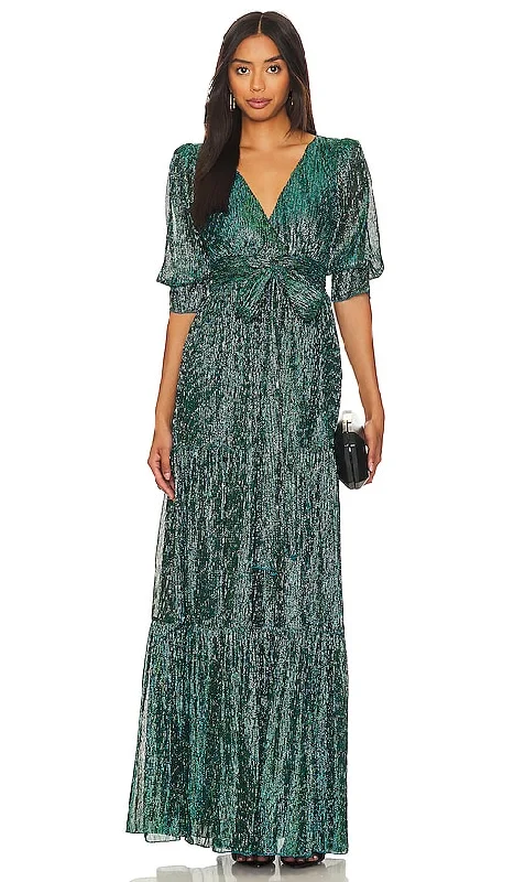 Tularosa Jainey Maxi Dress in Teal Fashionable High-Waist Maxi Dress