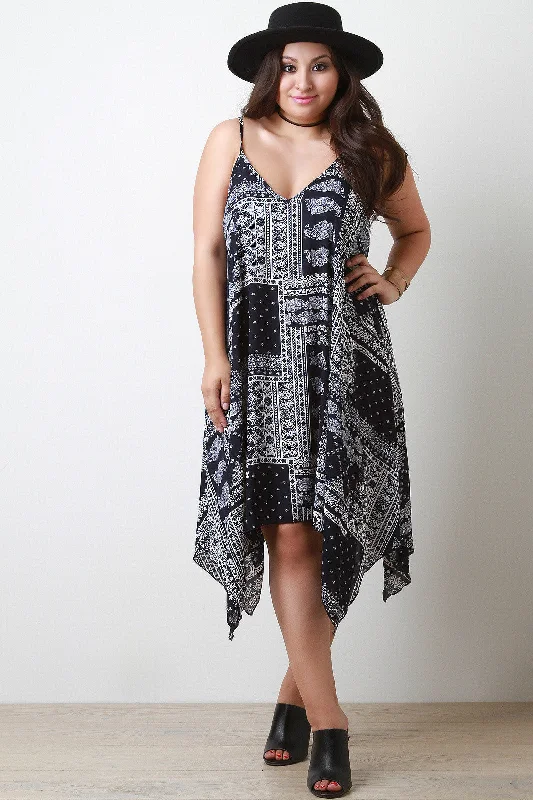 Trapeze Handkerchief Hem Maxi Dress Elegant Lace-Up Maxi Dress