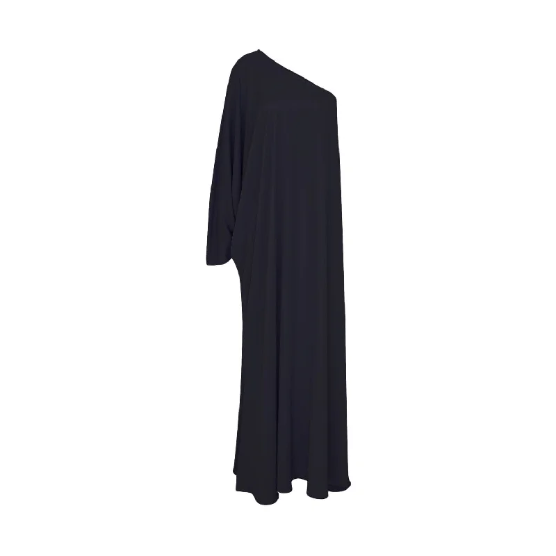 Venus One-Shoulder Maxi Dress in Black Trendy Maxi Dress with Bow