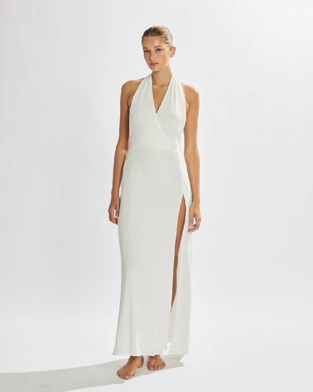 Vera Maxi Dress White Cozy Knitted Maxi Dress