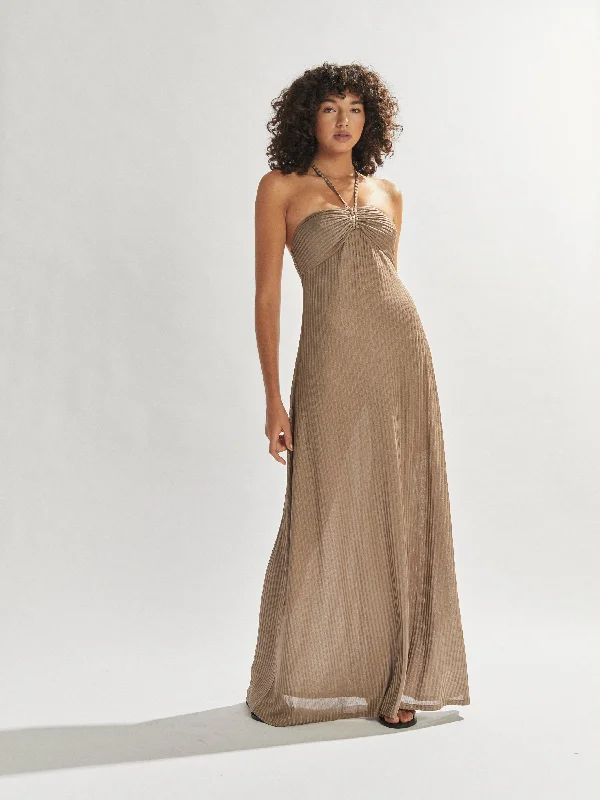 Wilder Maxi Dress Mushroom Cozy Ribbed Maxi Dress