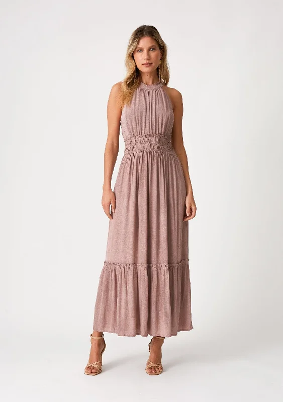 Neve Smocked Halter Maxi Dress Fashionable Chiffon Maxi Dress