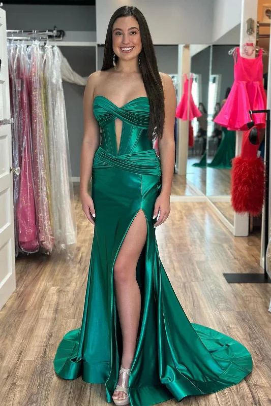 Sweetheart Long Mermaid Side Slit Prom Dresses, Satin Pleated Dresses, Maxi Dresses, Newest Prom Dresses, Long Bridesmaid Dresses Chic Summer Maxi Dress Sweetheart Long Mermaid Side Slit Prom Dresses, Satin Pleated Dresses, Maxi Dresses, Newest Prom Dresses, Long Bridesmaid Dresses Chic Summer Maxi Dress