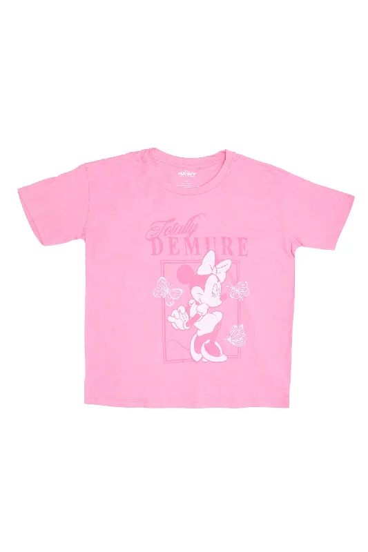 Minnie Mouse Totally Demure Graphic Relaxed Tee Fleece Nylon Spandex
