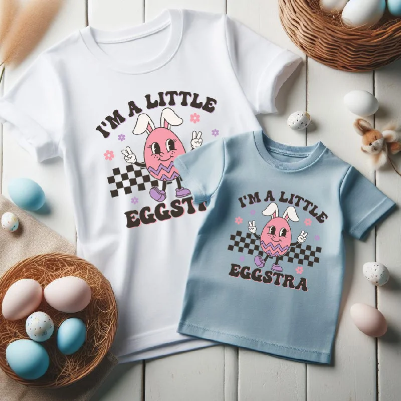 A Little Eggstra Mum Matching T-Shirts- White/Blue Jersey Fabric Tulle Fabric Batik Fabric A Little Eggstra Mum Matching T-Shirts- White/Blue Jersey Fabric Tulle Fabric Batik Fabric