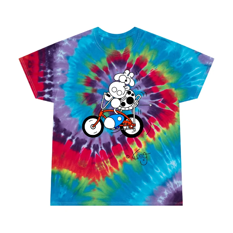 Banana Seat Cow Tie-Dye Tee, Spiral Terry Blend Velvet Blend Canvas Blend