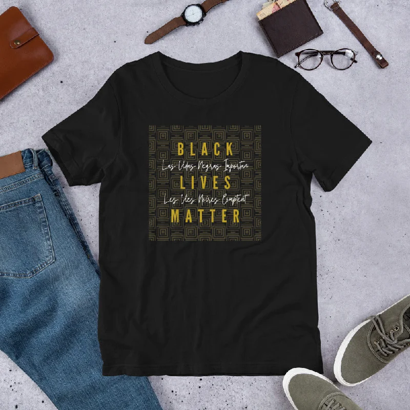 Black Lives Matter Short-Sleeve Unisex T-Shirt Beaded Sequined Faux Fur