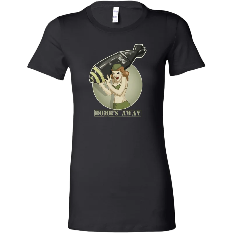 Bombs Away Women's T-Shirt Striped Floral Plaid