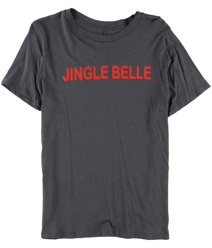 Carbon Copy Womens Jingle Bells Graphic T-Shirt Lace Blend Ribbed Blend Corduroy Blend