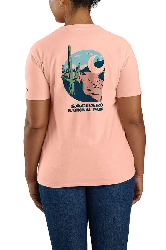 Carhartt Loose Fit Heavyweight Saguaro National Park T-Shirt for Women in Pink | 106585-Q74 Fleece Fabric Down Fabric Feather Fabric Carhartt Loose Fit Heavyweight Saguaro National Park T-Shirt for Women in Pink | 106585-Q74 Fleece Fabric Down Fabric Feather Fabric