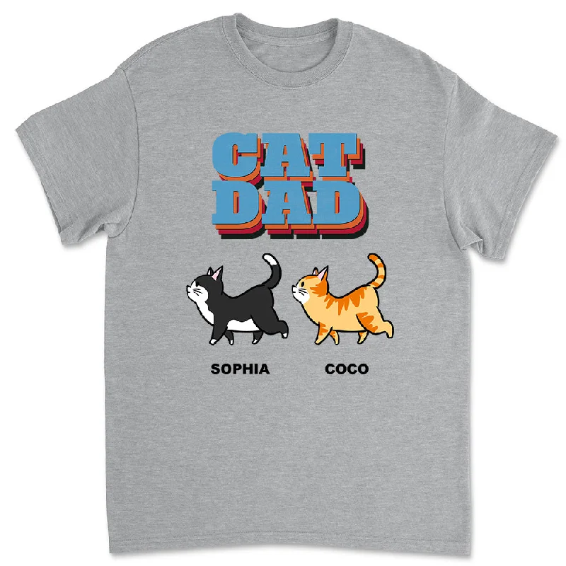 Cat Dad Retro - Personalized Custom Unisex T-shirt Front Pockets Side Pockets Patch Pockets Cat Dad Retro - Personalized Custom Unisex T-shirt Front Pockets Side Pockets Patch Pockets