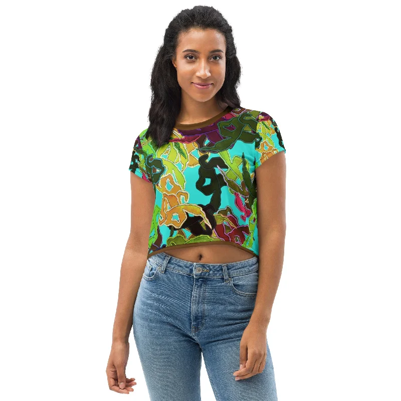 Cropped Tshirt Tee Short Sleeve HHH Fitted T-Shirt Seamless Stretchy