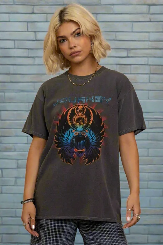 Daisy Street Journey Washed Band T-Shirt Graphic T-Shirt Round Neck Polyester