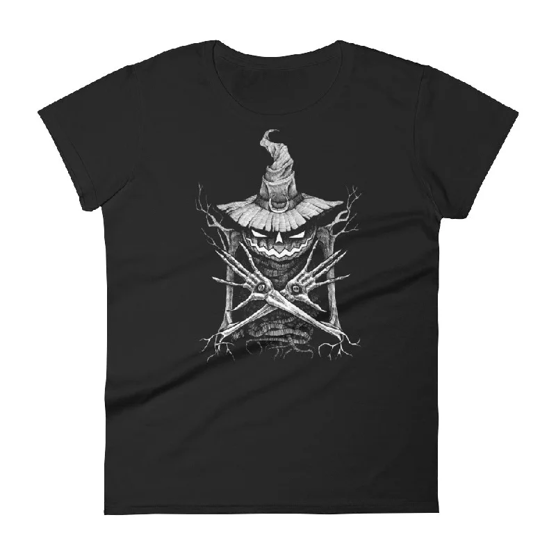Fearwear Art - Summoner Women's short sleeve t-shirt Denim Fabric Leather Fabric Suede Fabric Fearwear Art - Summoner Women's short sleeve t-shirt Denim Fabric Leather Fabric Suede Fabric