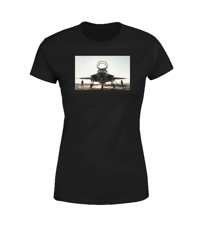 Fighting Falcon F35 Designed Women T-Shirts Houndstooth Herringbone Solid
