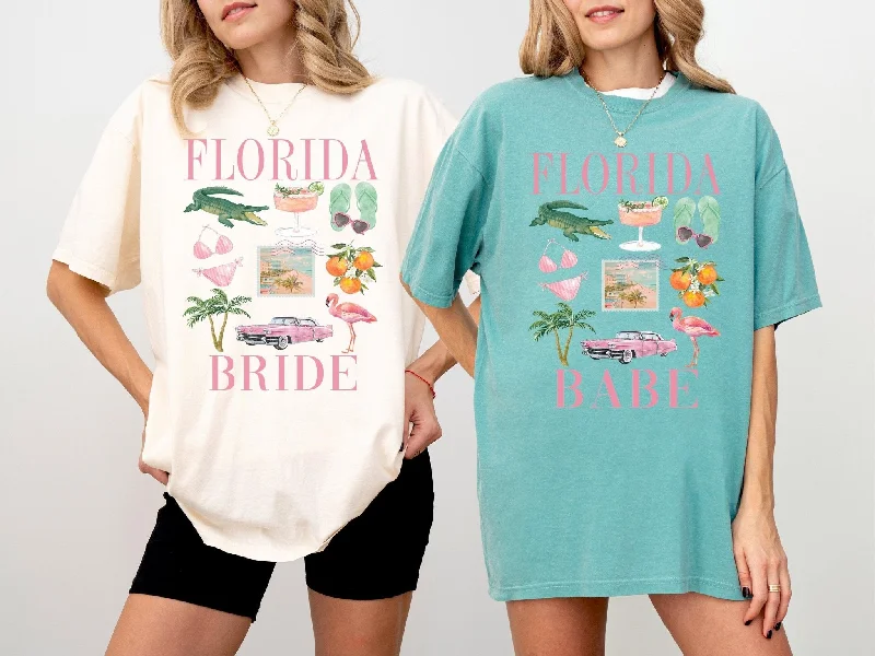 Florida Bride Beach Bachelorette Party Shirts, Florida Babe Bachelorette Tanks Handmade Hand-knitted Hand-woven Florida Bride Beach Bachelorette Party Shirts, Florida Babe Bachelorette Tanks Handmade Hand-knitted Hand-woven